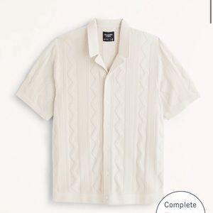 Abercrombie & fitch stitch button through sweater polo